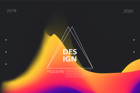 Colorful background. Abstract fluid dynamic shapes. Liquid colors on white background. Modern template for poster or bannerのイラスト素材