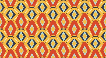 Seamless vintage pattern.  Geometric fashion fabric print.  Repeating tile interior design background.  Seamless vector pattern. のイラスト素材