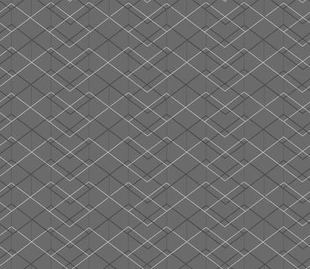 Continuous Simple Vector Roaring Shapes Pattern. Repetitive White Graphic Twenties Repeat Texture. Seamless Wave Plexus Repetition Texture. Ramadan Background Pattern.のイラスト素材