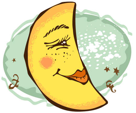 Moon cartoon clip art vector illustrationのイラスト素材