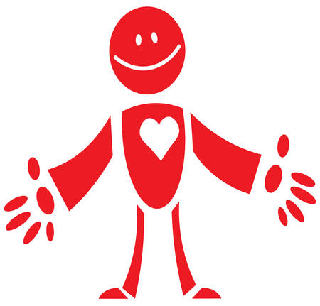 Man illustration smiling communicating symbol isolated business vector cartoon sign.のイラスト素材