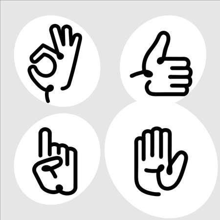 Signs of communication created by hands collected in the setのイラスト素材