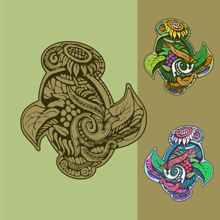 Natural object from vegetable fruit forms of a decorative kindのイラスト素材