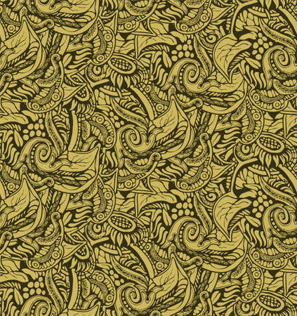 Background ornamental natural patterned warm green-yellowのイラスト素材