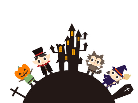 Frame illustration of cute costume of Halloweenのイラスト素材