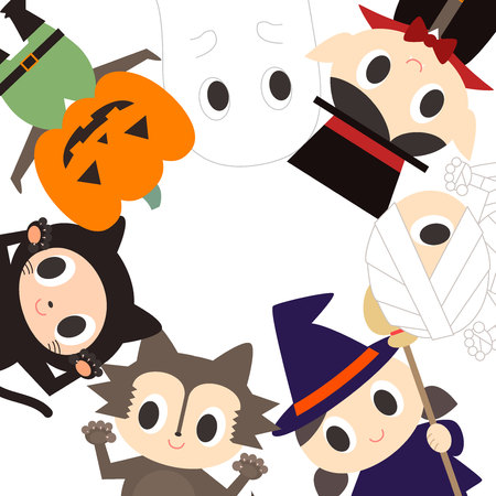 Frame illustration of cute costume of Halloweenのイラスト素材