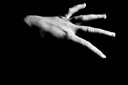Black and white handの写真素材