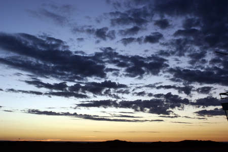 Sunset over hillsの写真素材