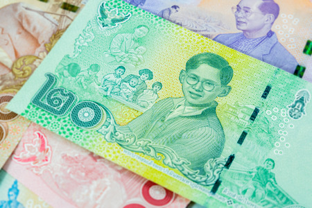 20 thai baht banknote,Commemorative banknotes in remembrance of the late King Bhumibol Adulyadej,の写真素材