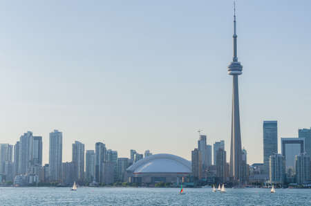 CN tower and Toronto buildingsのeditorial素材