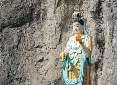 guan yin statue at wat khaowong, saraburi , Thailandの写真素材