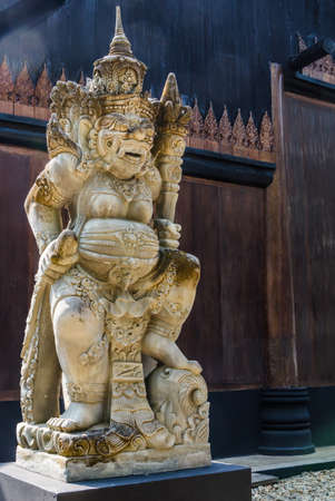 Traditional balinese guard statueのeditorial素材