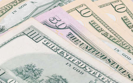 close up shot of US dollar billの写真素材