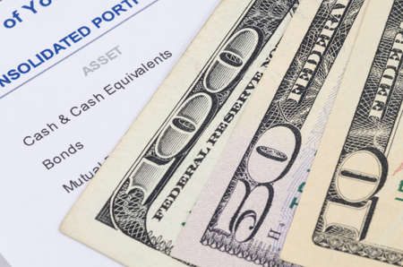 us dollar banknote on the investment portfolioの写真素材