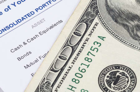 us dollar banknote on the investment portfolioの写真素材