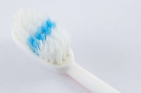 close up shot of old toothbrush
