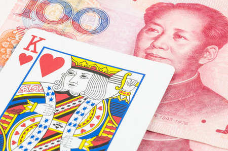 close up shot of King card on the Chinese Yuan, Money is King concept3