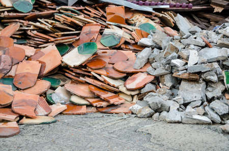 pile of tile at construction site