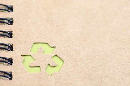 recycle sign on the recycle notebook