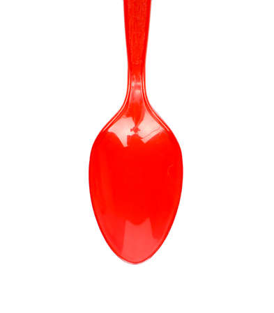 Isolated red spoonの写真素材