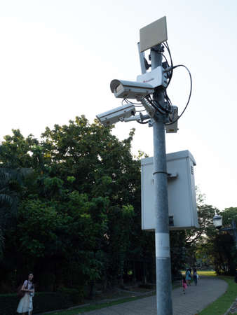 WHITE CCTV SECURITY SYSTEM HORIZONの写真素材