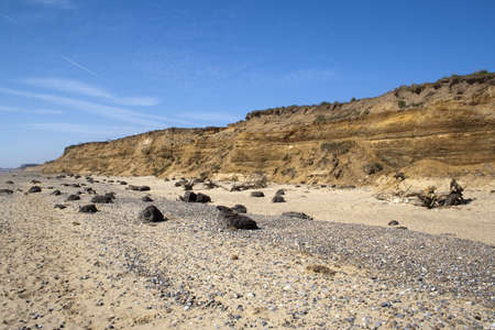 Coastal erosion at Benacre, Suffolk, Englandの写真素材