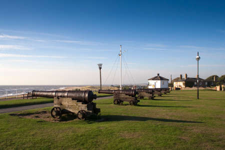 Cannons on Gun Hill, Southwold, Suffolk, England  Europeの写真素材