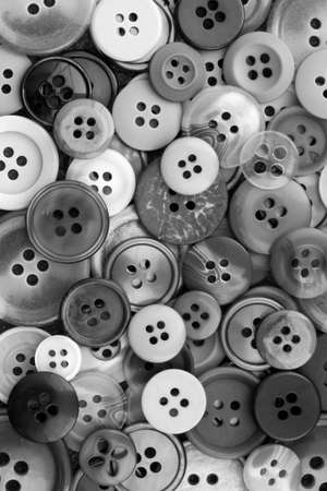 Black and white image of sewing buttonsの写真素材