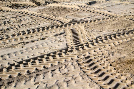Texture of tyre tracks in the sand