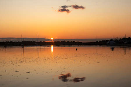 Sunset over Two Tree Island, Essex, England