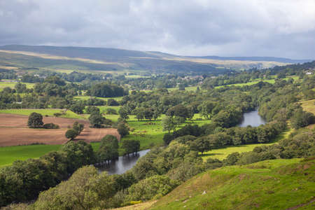 Countryside surrounding the Rives Tees near Bowlees, County Durham, England, United Kingdom