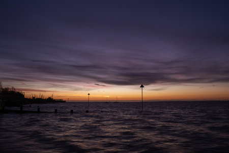 High tide at sunrise , Old Leigh, Leigh-on-Sea, near Southend-on-Sea, Essex, England, United Kingdom