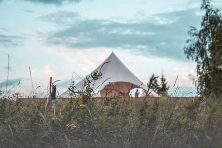 Night Camping In A Tent On The Lake In Republic of Karelia, Russiaのeditorial素材