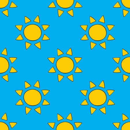 Seamless pattern with sun, vector illustrationのイラスト素材