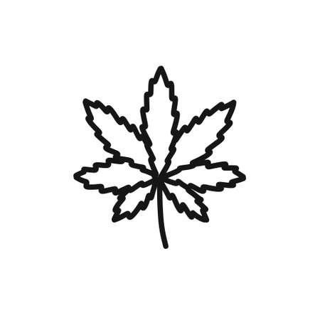 marijuana leaf indica doodle icon, vector color illustrationのイラスト素材