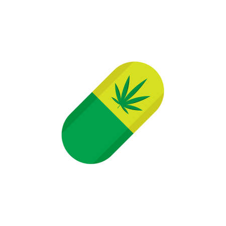 medical cannabis flat icon, vector color illustrationのイラスト素材