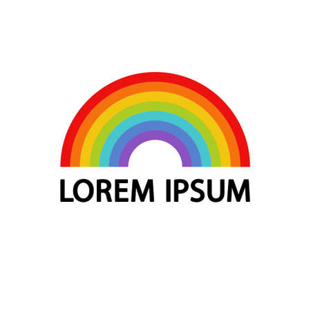 rainbow flat icon, vector color illustrationのイラスト素材