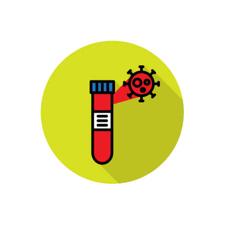 coronavirus detection infection laboratory line icon, vector color illustrationのイラスト素材