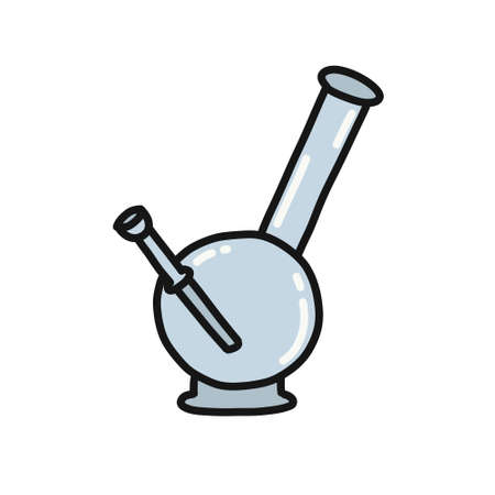 smoking bong doodle icon, vector color illustrationのイラスト素材