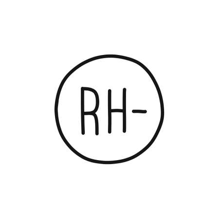 Rh negative doodle icon, vector color illustrationのイラスト素材