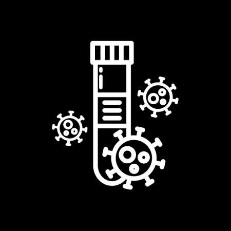 coronavirus detection infection laboratory line icon, vector simple illustrationのイラスト素材