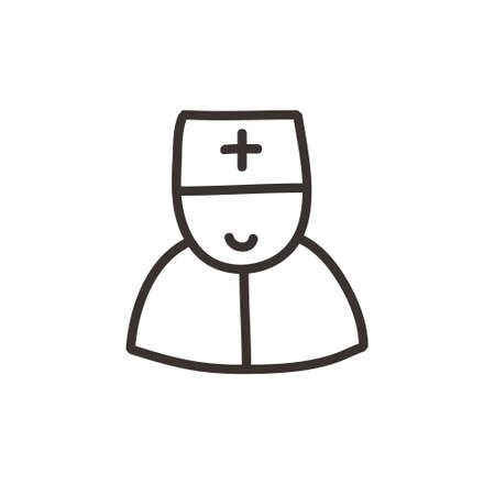 doctor avatar doodle icon, vector color illustrationのイラスト素材