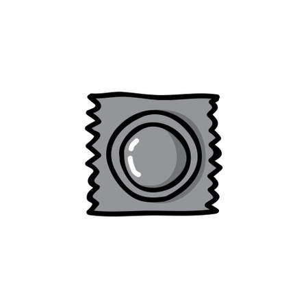 condom doodle icon, vector color illustrationのイラスト素材