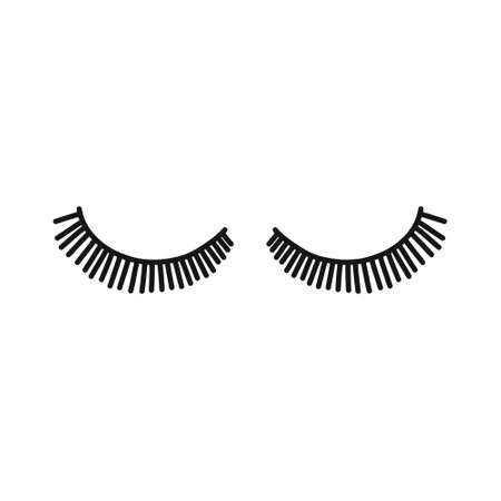 false eyelashes doodle icon, vector simple illustrationのイラスト素材