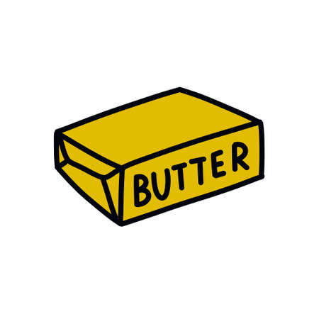 butter doodle icon, vector color illustrationのイラスト素材