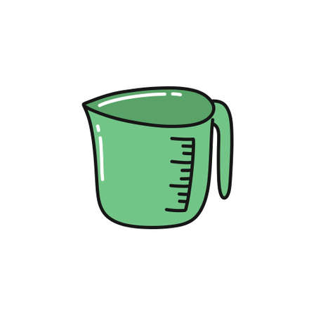 kitchen measuring cup doodle icon, vector color illustrationのイラスト素材