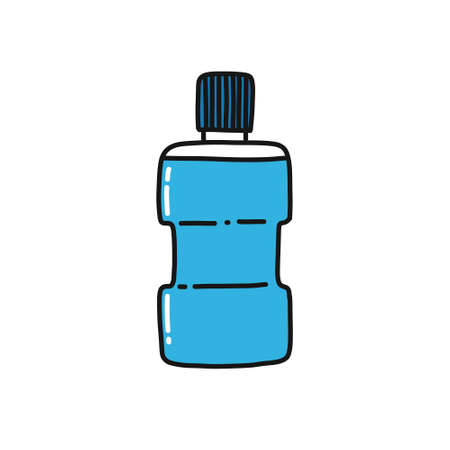 mouthwash doodle icon, vector color illustrationのイラスト素材