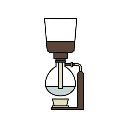 siphon coffee maker icon, vector color illustrationのイラスト素材