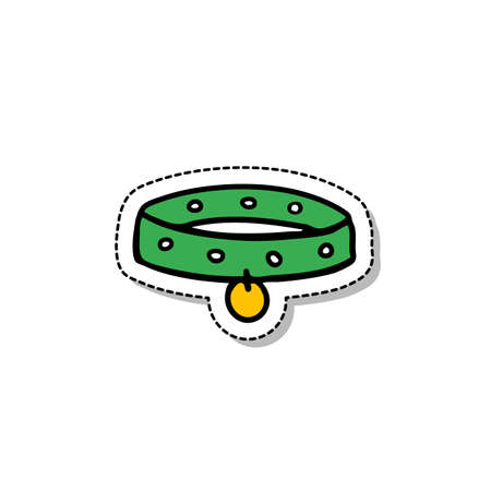 collar for pets doodle icon, vector color illustrationのイラスト素材