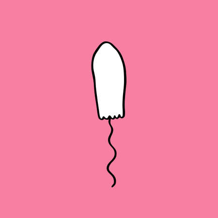 tampon doodle icon, vector color illustrationのイラスト素材